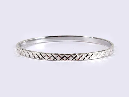 Diamond Cut Bangle - Sterling Silver