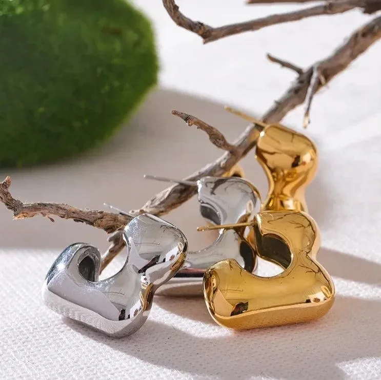 Earrings Charm Jewelry - Stainless Steel Metal Geometric - TSJ58