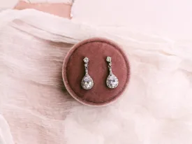 Emily - Petite Teardrop Crystal Bridal Earrings
