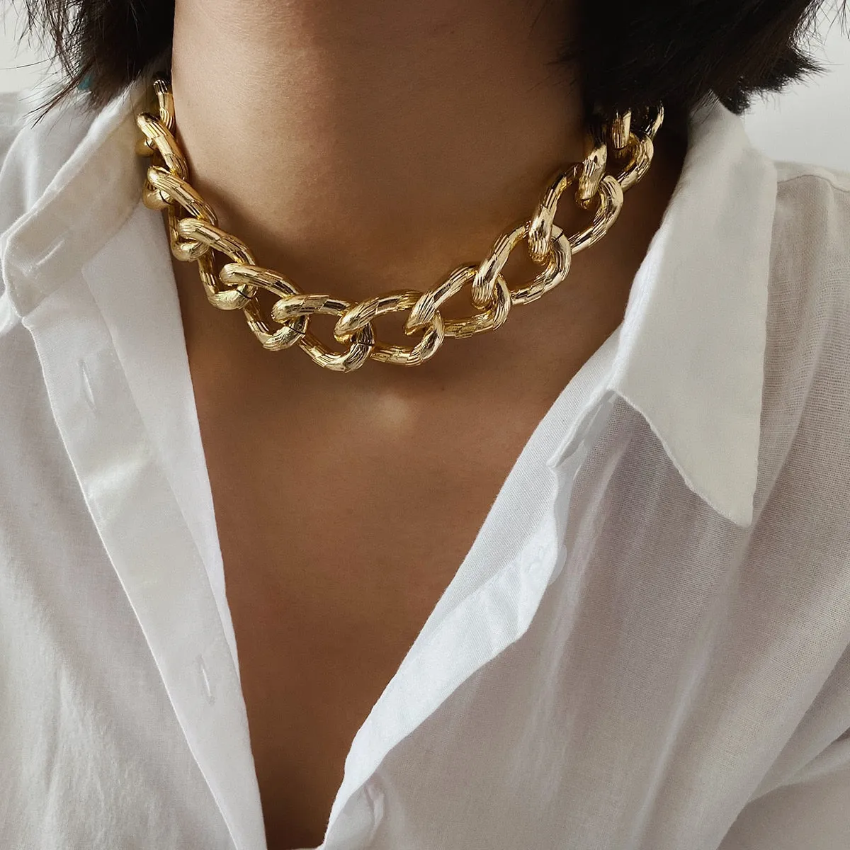 Exaggerated Cuban Big Chunky Chain Necklace only