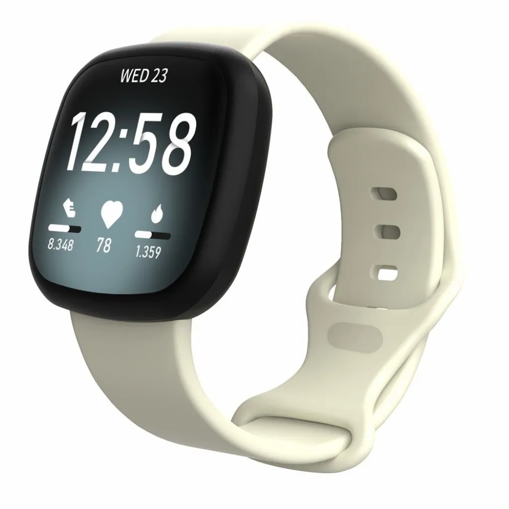 Fitbit Versa 3 / Sense silicone watch band - Beige Size: L