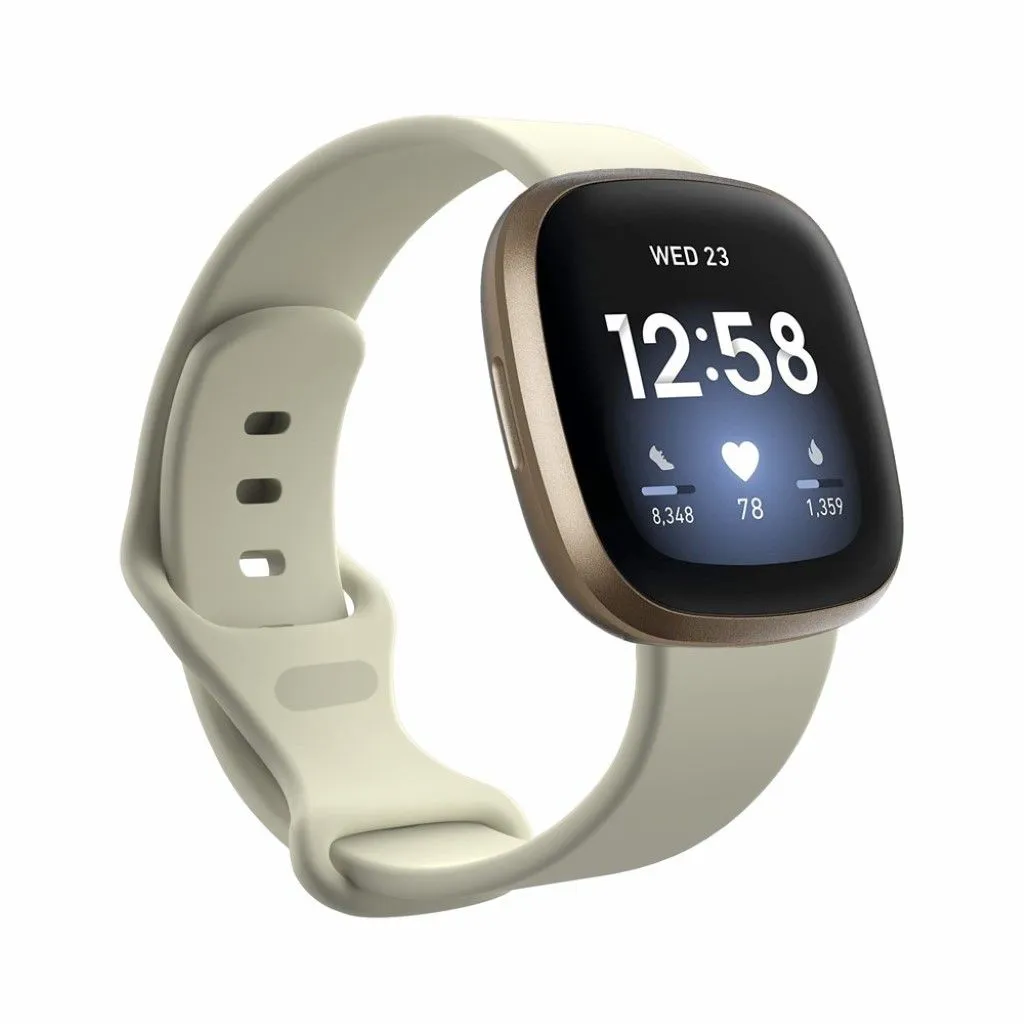 Fitbit Versa 3 / Sense silicone watch band - Beige Size: L