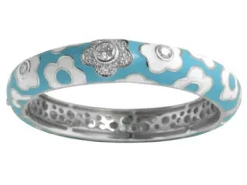 Fleur Stacks - Turquoise Enamel with CZ Bangle