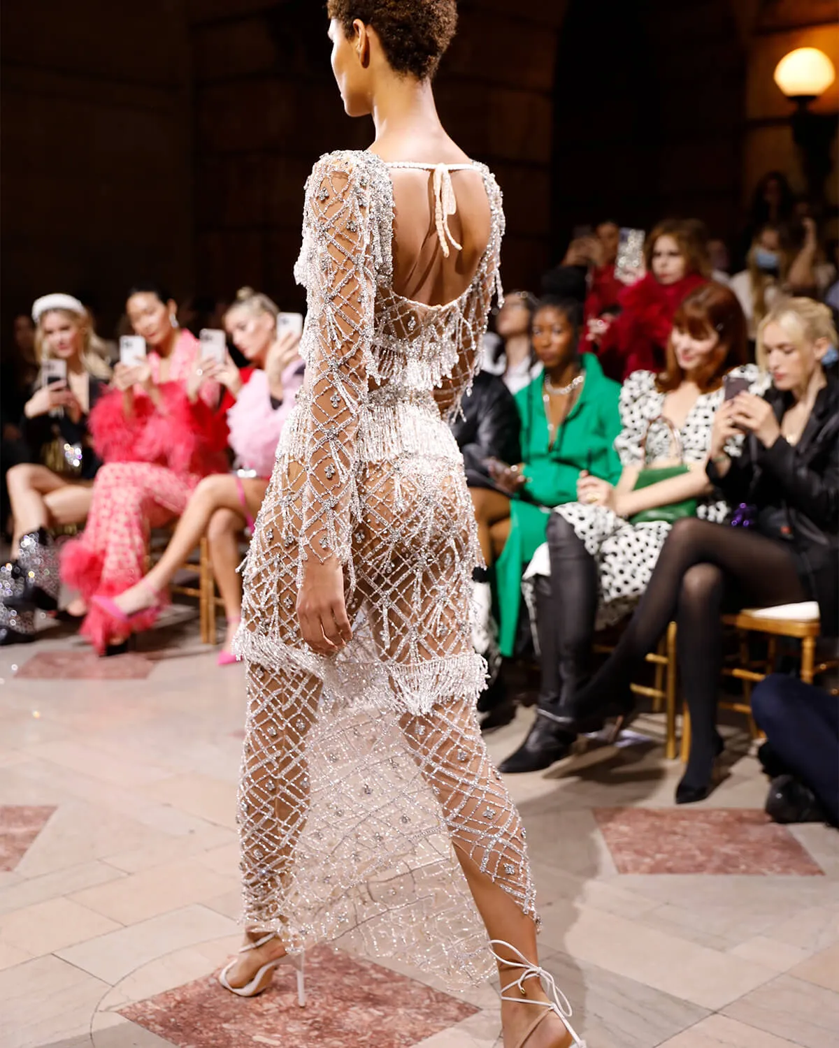 Fully Beaded Long Sleeve Gown (RUNWAY)