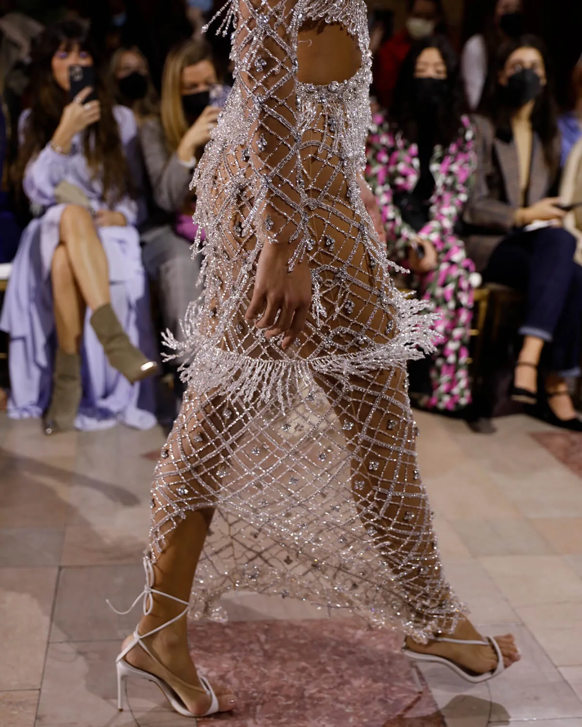 Fully Beaded Long Sleeve Gown (RUNWAY)