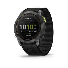 Garmin Enduro 2 GPS Smartwatch, Carbon Gray DLC Titanium with Black Nylon Band, Solar Charging (010-02754-00)