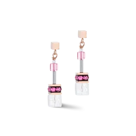 GeoCUBE® Iconic Nature earrings pink white