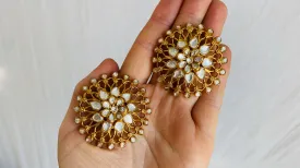 Gold Plated Indian Post Earrings. 24kt Gold Plated. Sterling Silver. Vermeil