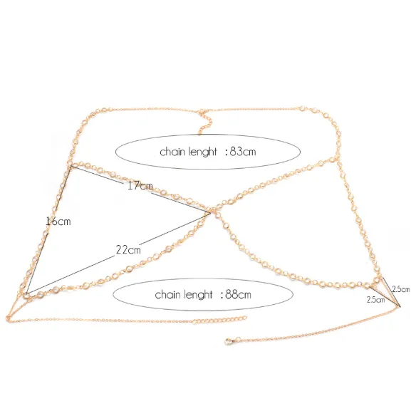 Golden Glory Body   Bra Chain