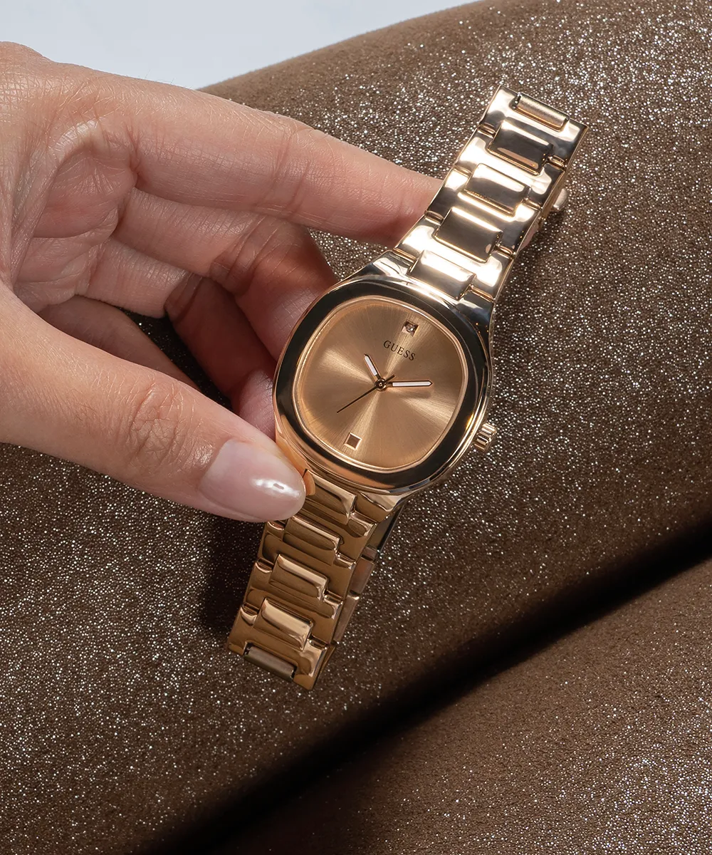 GUESS Ladies Rose Gold Tone Analog Watch