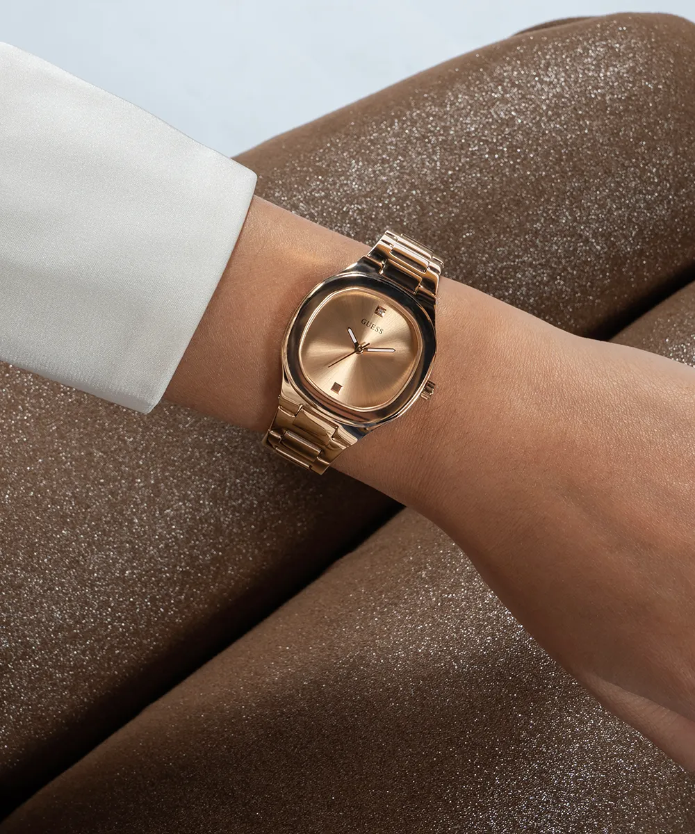 GUESS Ladies Rose Gold Tone Analog Watch