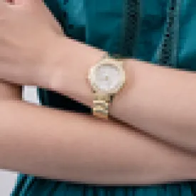 Guess Watch Crown Jewel White DL with Gold Bracelet