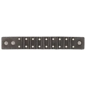 Harley-Davidson Men's Ribbed Studded Leather Cuff Bracelet Adjustable Wristband, Black MAU606/08