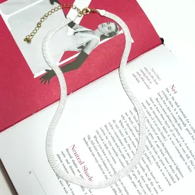 Herringbone Chain Necklace in White