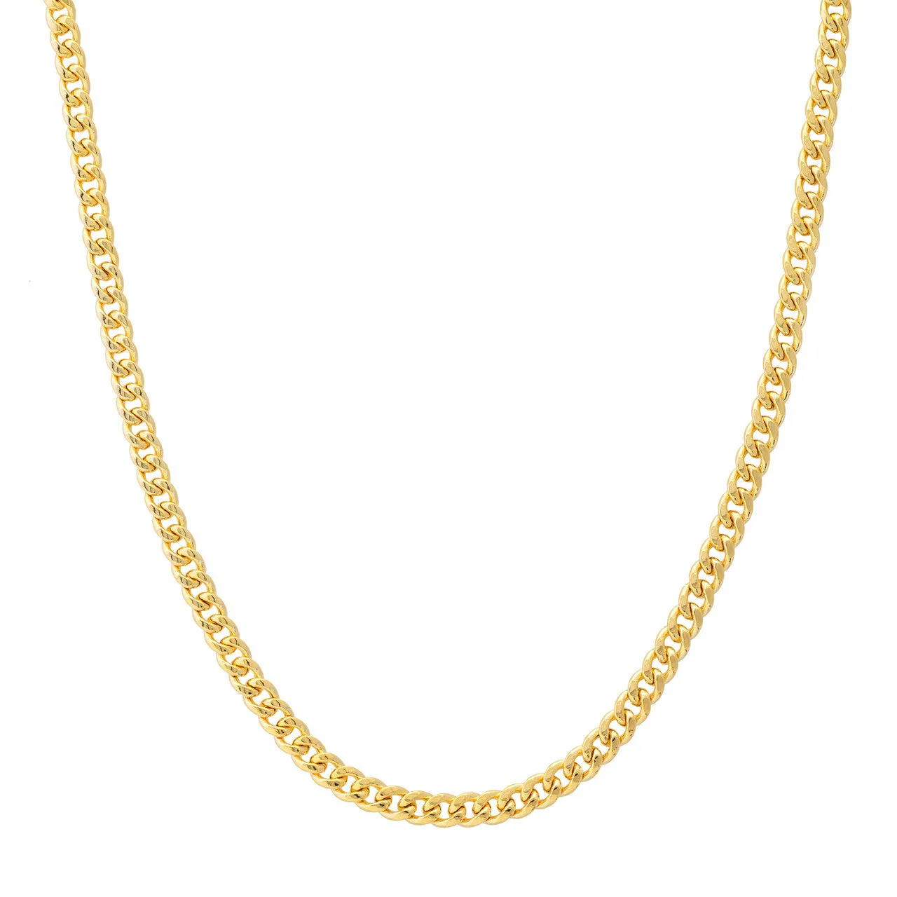 Hollow 14K Yellow Gold 5.35mm Light Miami Cuban Chain Necklace with Lobster Lock