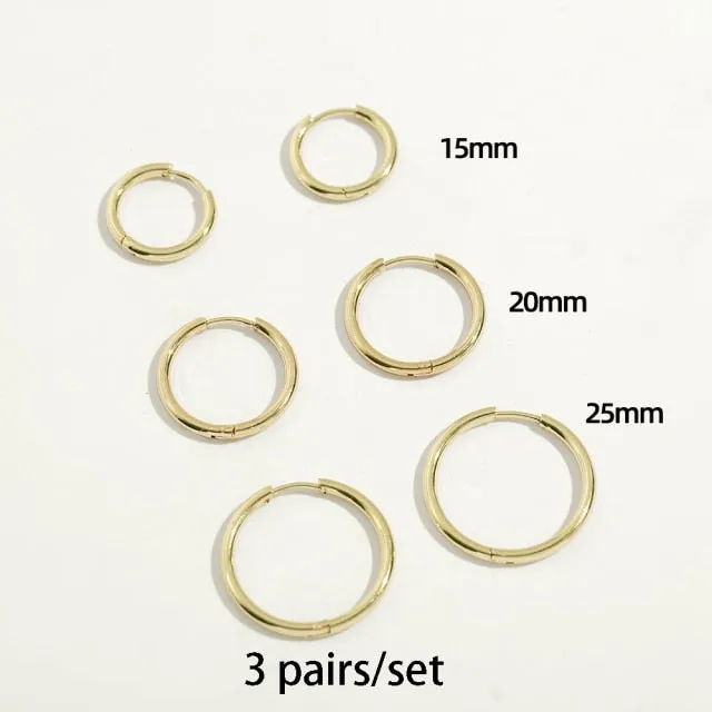 Huggie Hoop Earrings | Small Hoop Earrings | Women Earrings | Stainless Steel Hoop Earrings | Round Circle Earrings | Thick Hoop Earrings