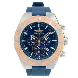 Invicta 22523 Men's Aviator Chronograph Blue Dial Rose Gold Bezel Watch
