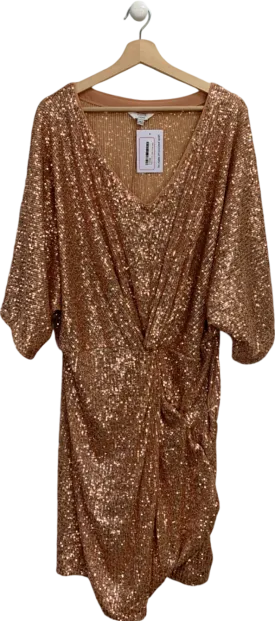 Joanna Hope Rose Gold Sequin Dress UK 26