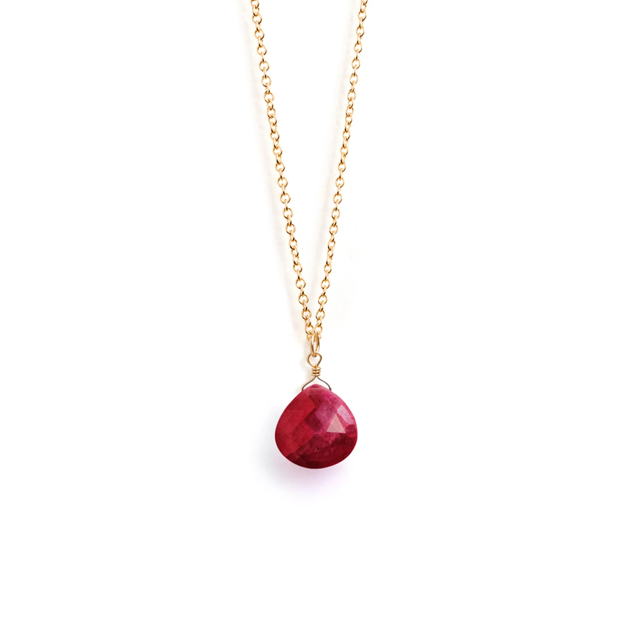 July Ruby Birthstone Necklace