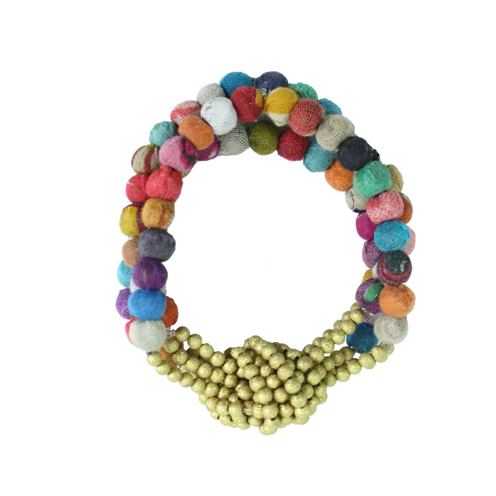 Kantha Golden Knot Bracelet