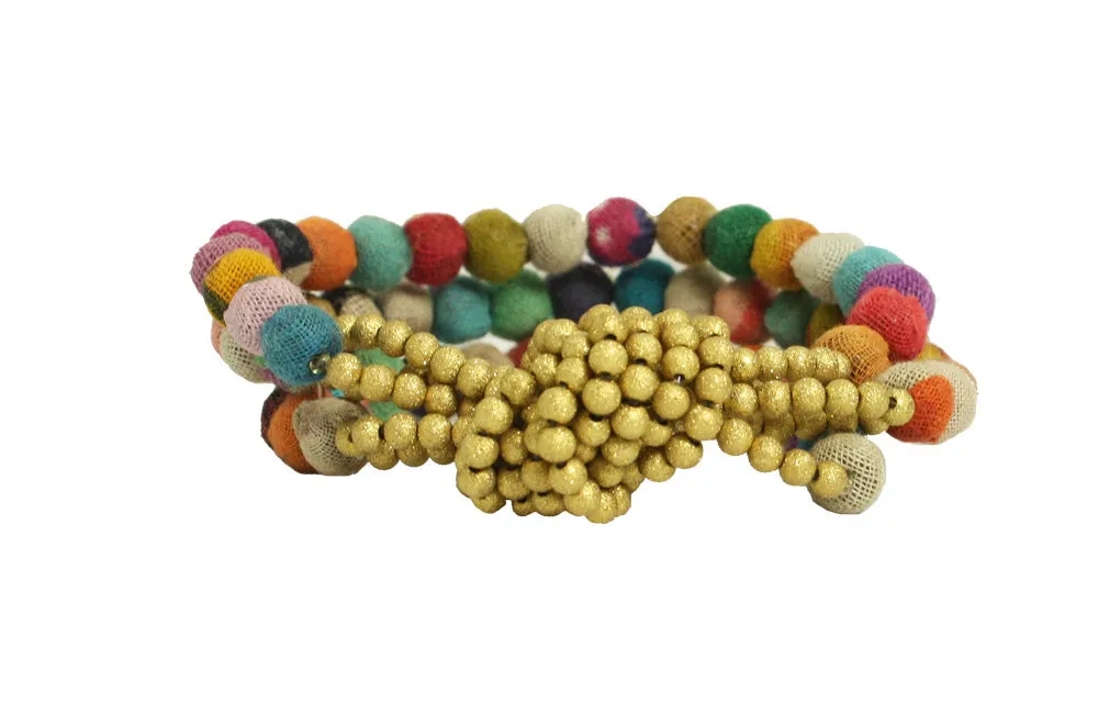 Kantha Golden Knot Bracelet
