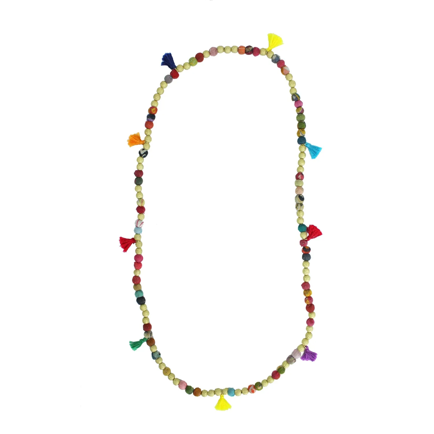 Kantha Tasseled Necklace Bracelet