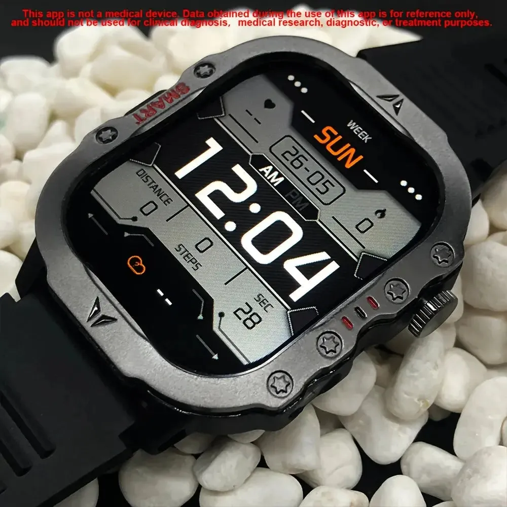 LAXASFIT 2024 NEW Outdoor Sports Smart Watch Military Grade Rugged 100  Sports Mode Bluetooth Talk LED Flashlight Smart Watch