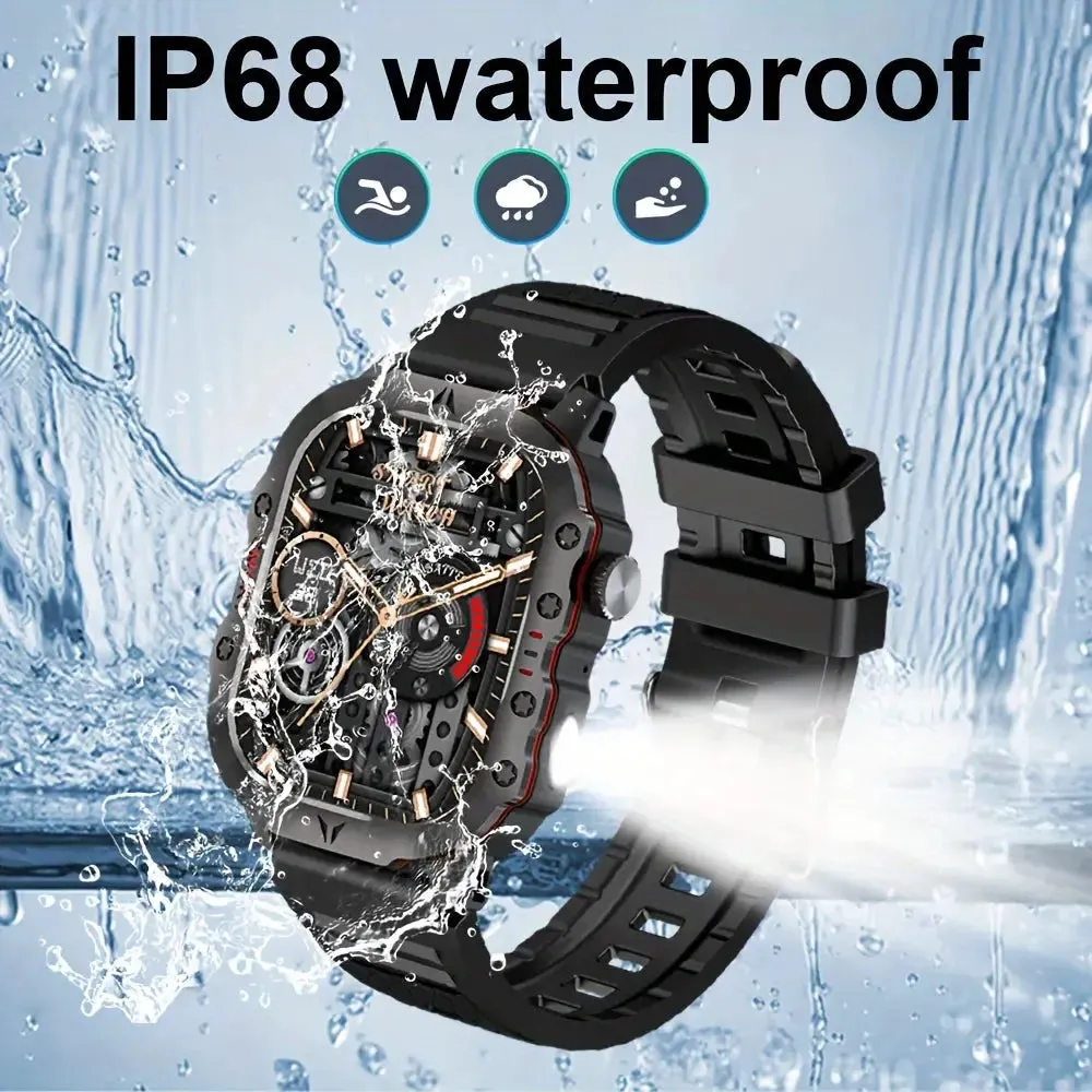 LAXASFIT 2024 NEW Outdoor Sports Smart Watch Military Grade Rugged 100  Sports Mode Bluetooth Talk LED Flashlight Smart Watch
