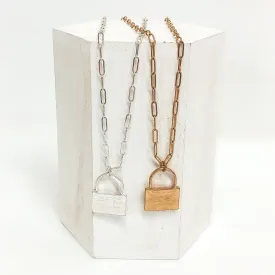 Locked In Necklace with Lock Pendant in Gold