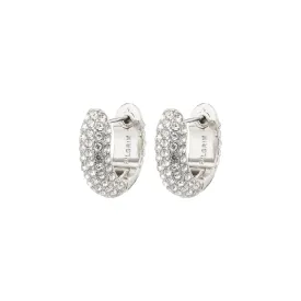 LONA chunky crystal huggie hoops silver-plated