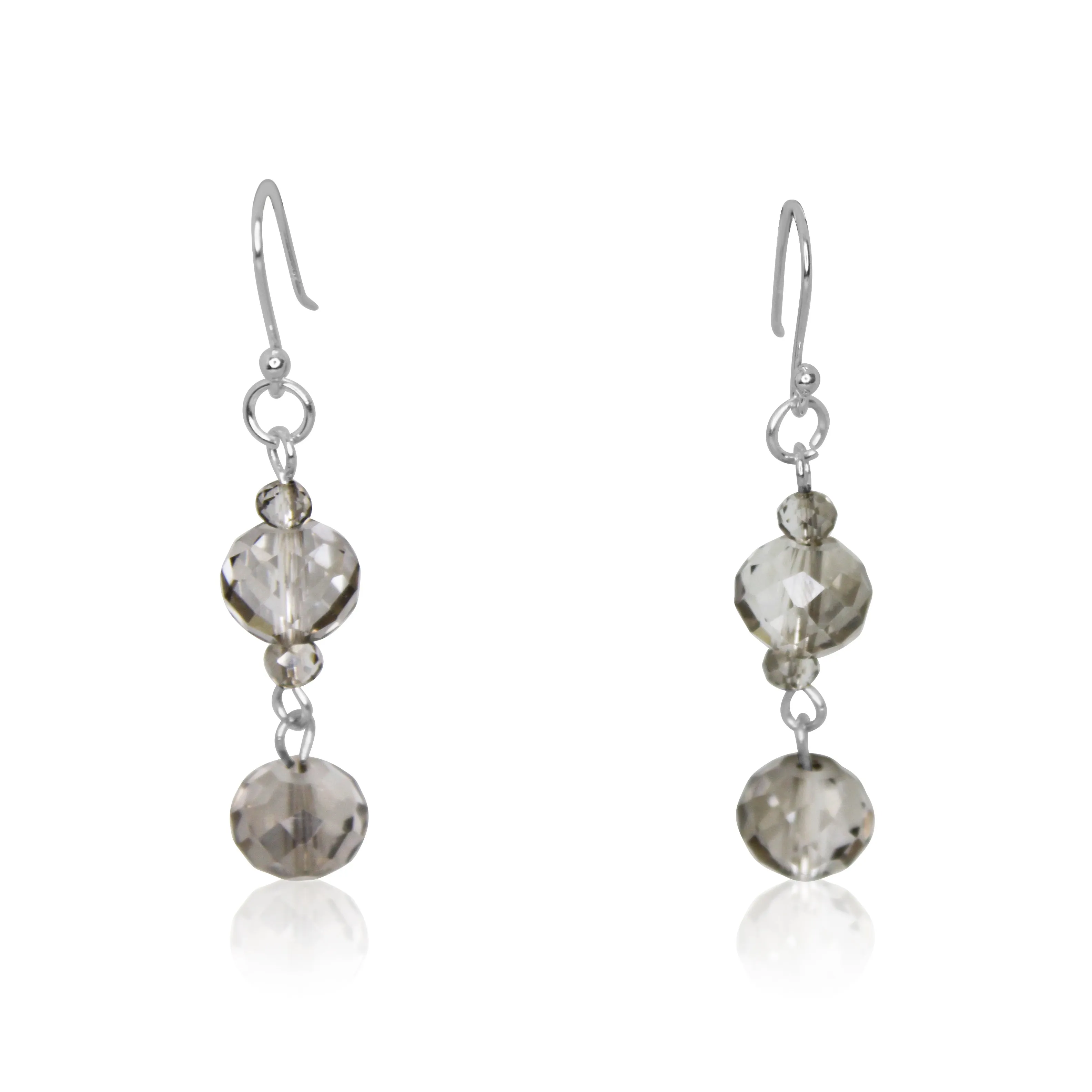 Long Earrings- Platinum Crystal