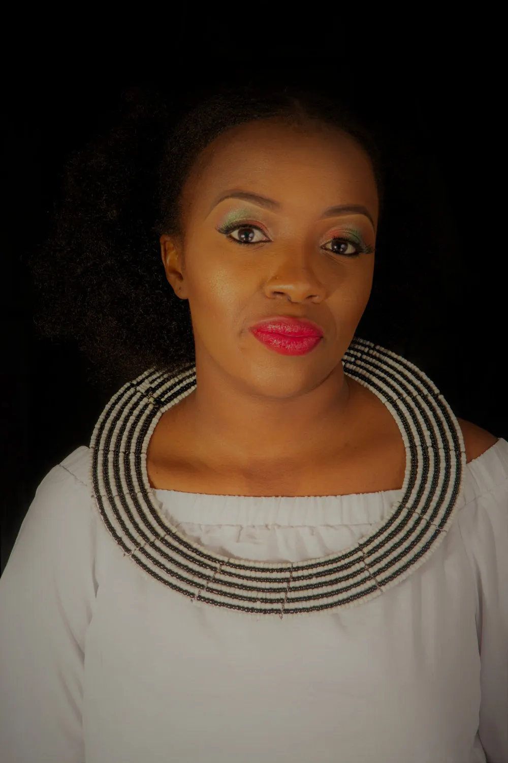 Maasai Monochrome traditional collar necklace