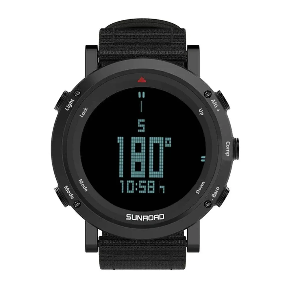 Men Digital Watch Barometer Altimeter Compass Thermometer 50m Waterproof Outdoor Sports Wristwatch for Mountaineering Running