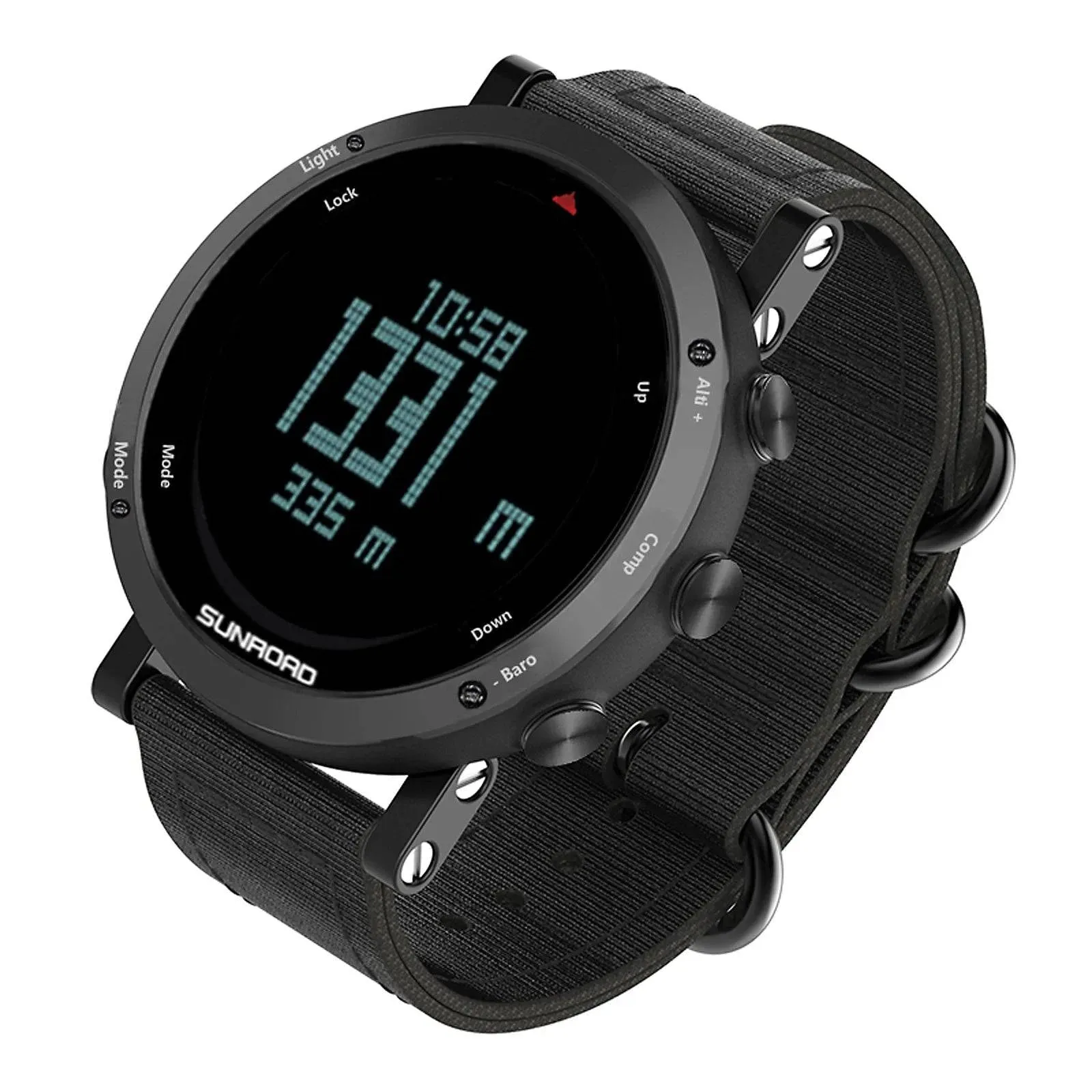 Men Digital Watch Barometer Altimeter Compass Thermometer 50m Waterproof Outdoor Sports Wristwatch for Mountaineering Running