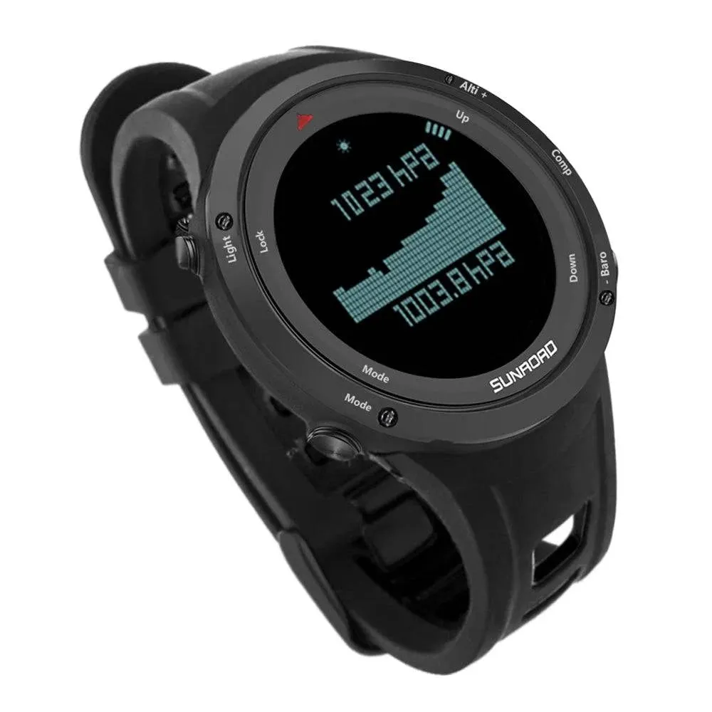 Men Digital Watch Barometer Altimeter Compass Thermometer 50m Waterproof Outdoor Sports Wristwatch for Mountaineering Running