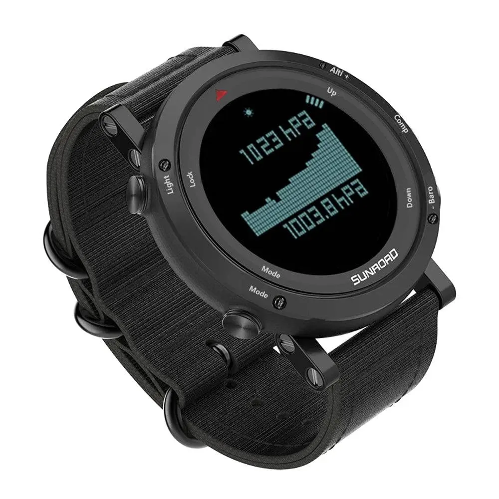 Men Digital Watch Barometer Altimeter Compass Thermometer 50m Waterproof Outdoor Sports Wristwatch for Mountaineering Running