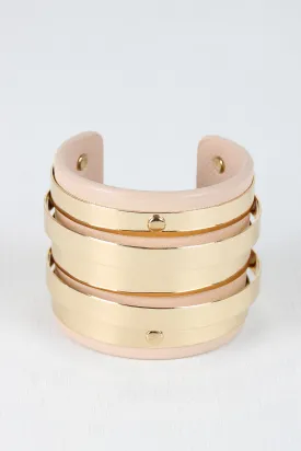 Metal and Leather Cuff Bracelet