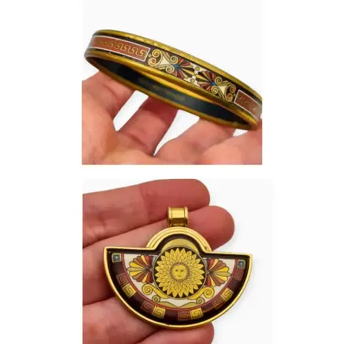 Michaela Frey Set, Pendant and Bracelet, Greco-Roman Sun, designer gifts.