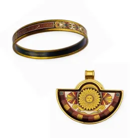 Michaela Frey Set, Pendant and Bracelet, Greco-Roman Sun, designer gifts.