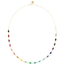 MULTICOLORED MOSAIC NECKLACE YELLOW GOLD