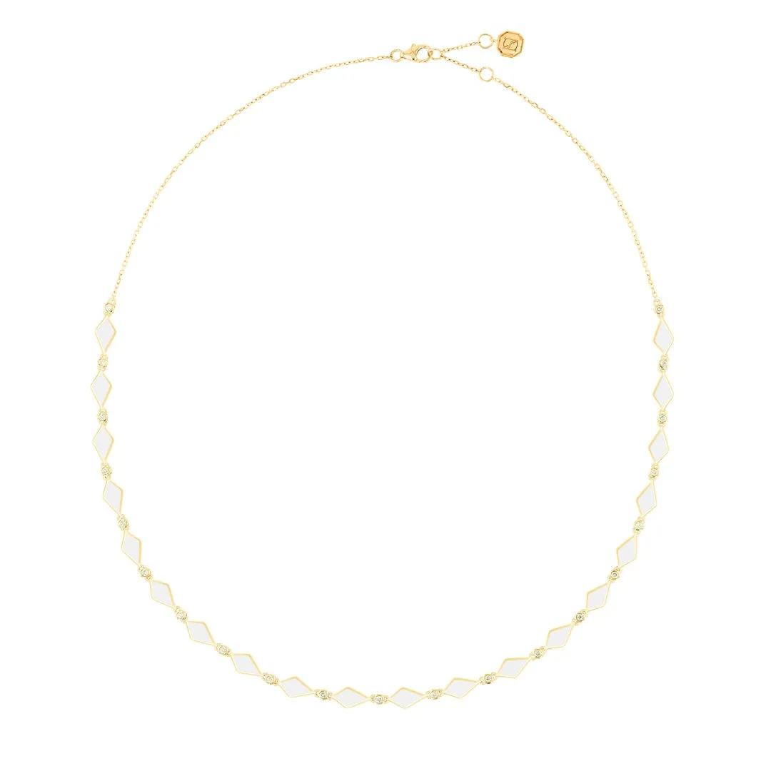 MULTICOLORED MOSAIC NECKLACE YELLOW GOLD