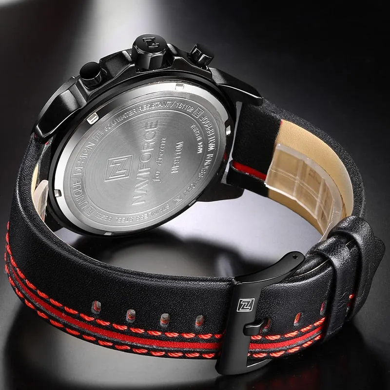 NAVIFORCE Leather Strap Sports Watch