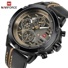 NAVIFORCE Leather Strap Sports Watch