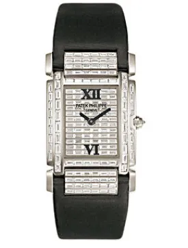 Patek Twenty-4 White Gold w- Diamonds Ladies Watch 4911G