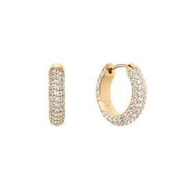 Pavé Crystal Earrings Gold