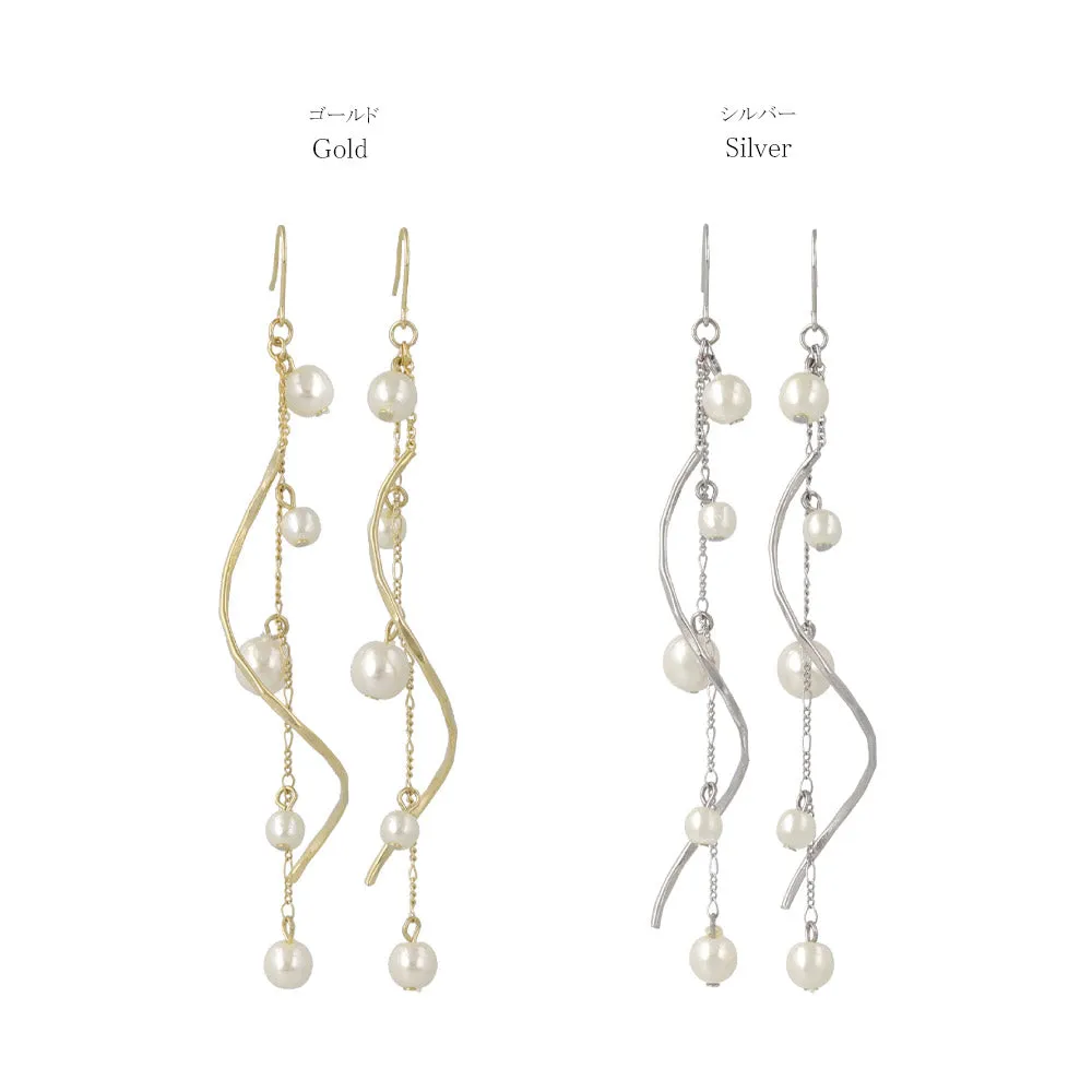 Pearly Linear Drop Earrings