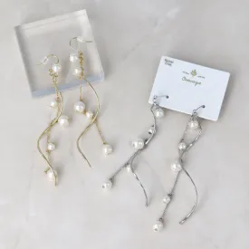 Pearly Linear Drop Earrings