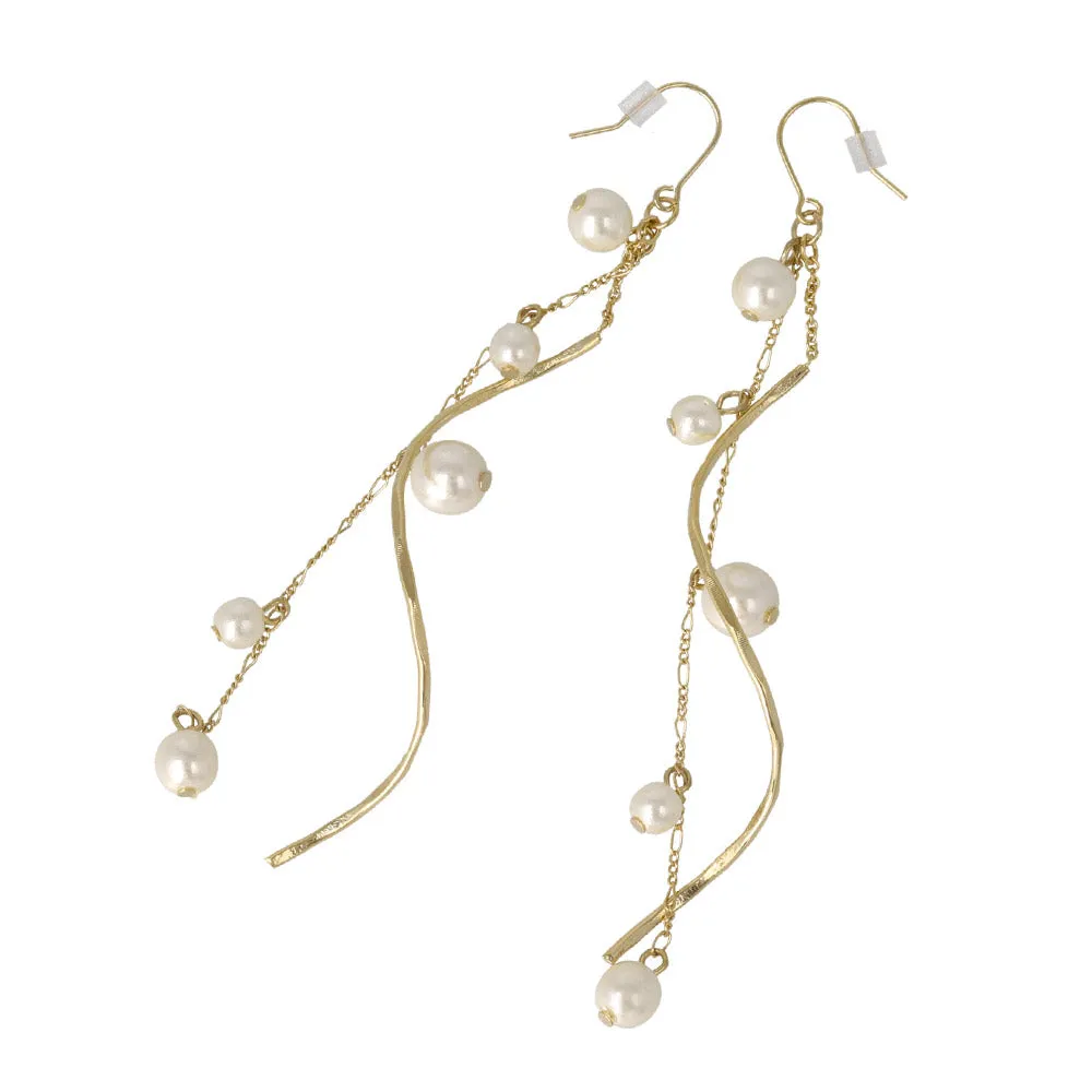 Pearly Linear Drop Earrings