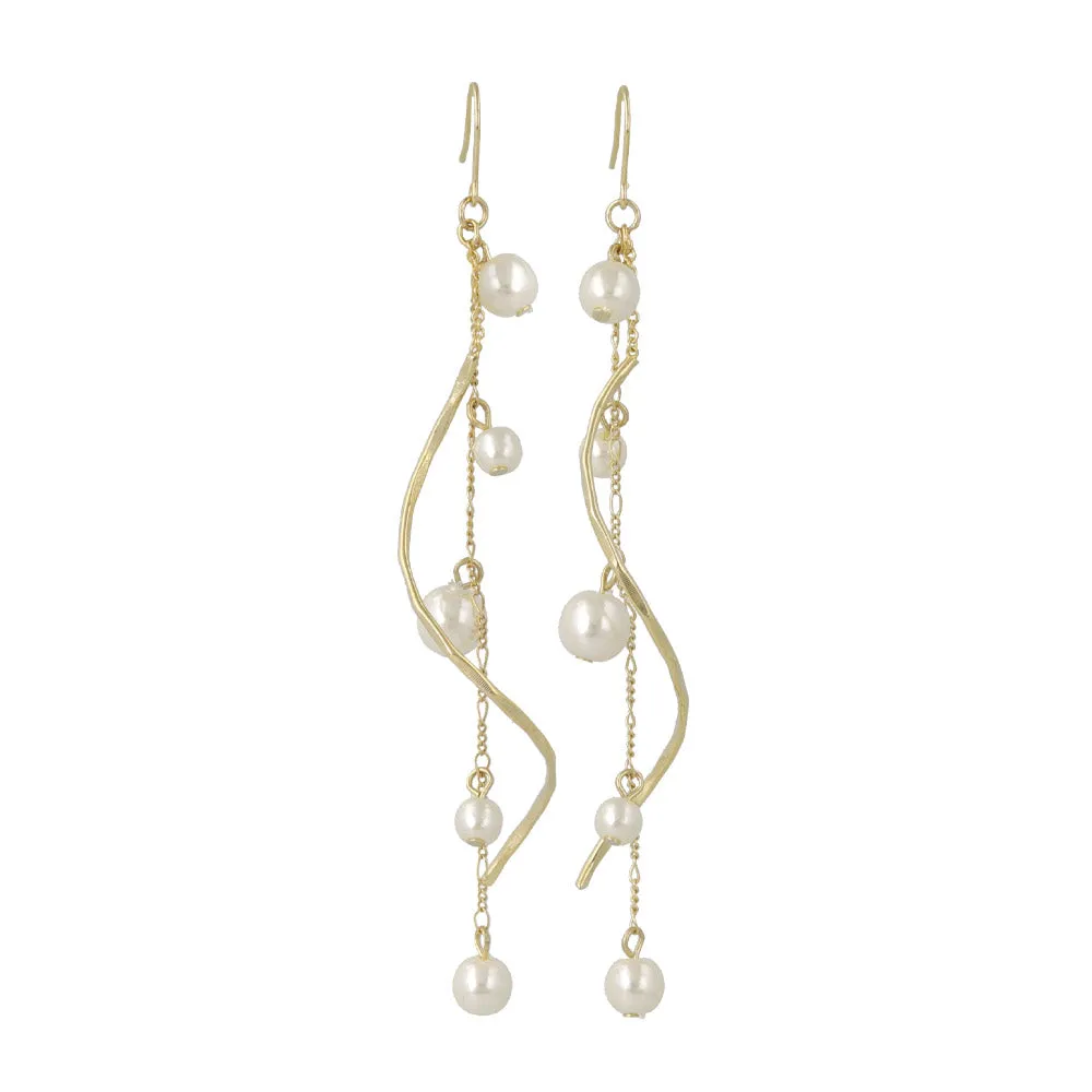 Pearly Linear Drop Earrings