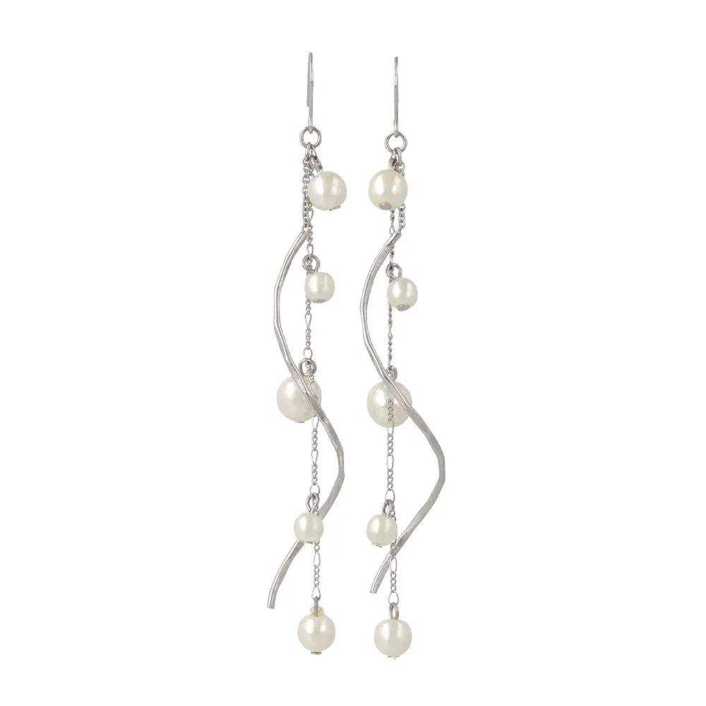Pearly Linear Drop Earrings